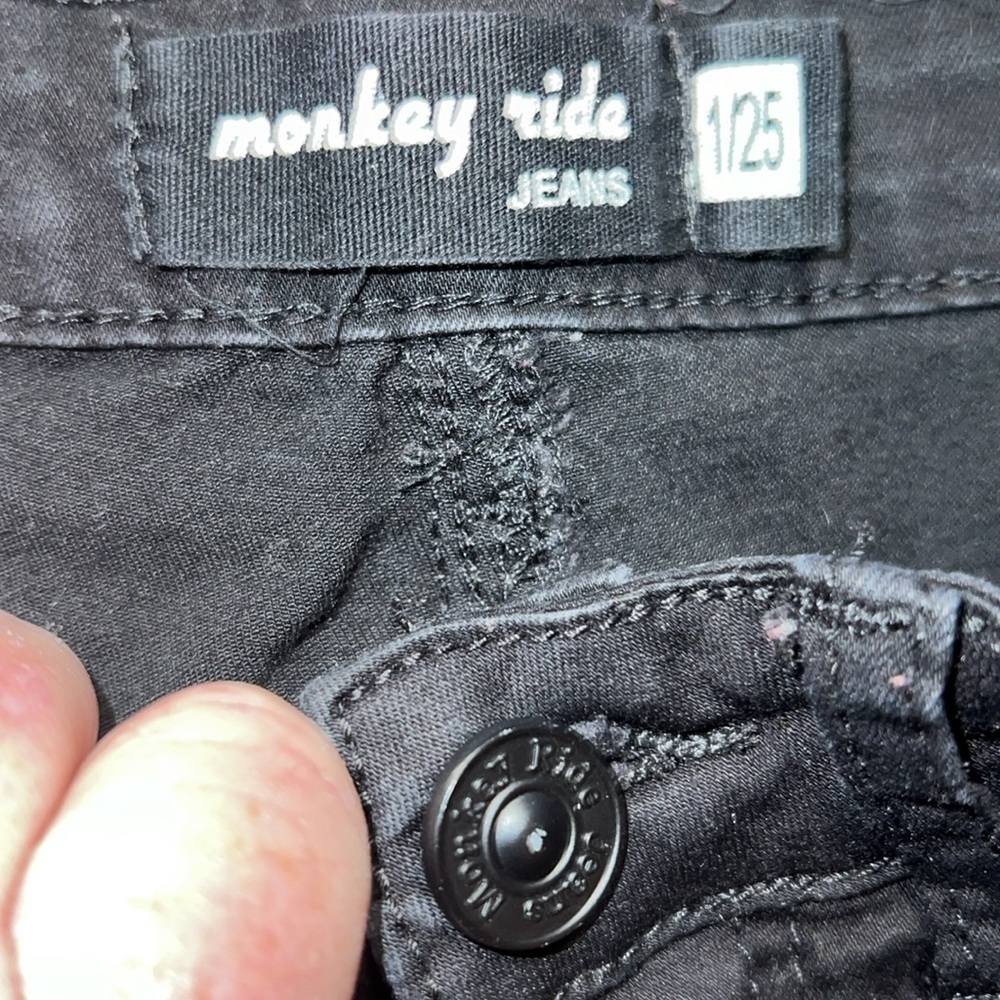 Monkey Ride Black Skinny Jeans 1/25 - Picture 6 of 8
